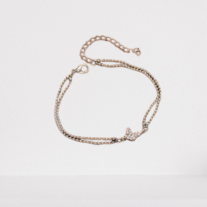 bransoletka z motylkiem i cyrkoniami