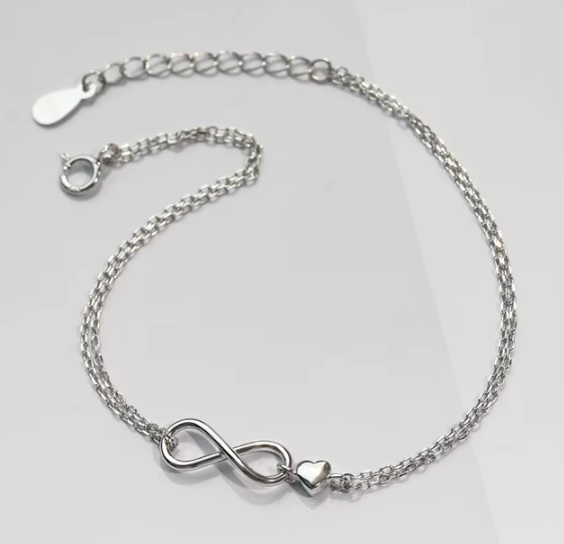 bransoletka damska infinity z sercem