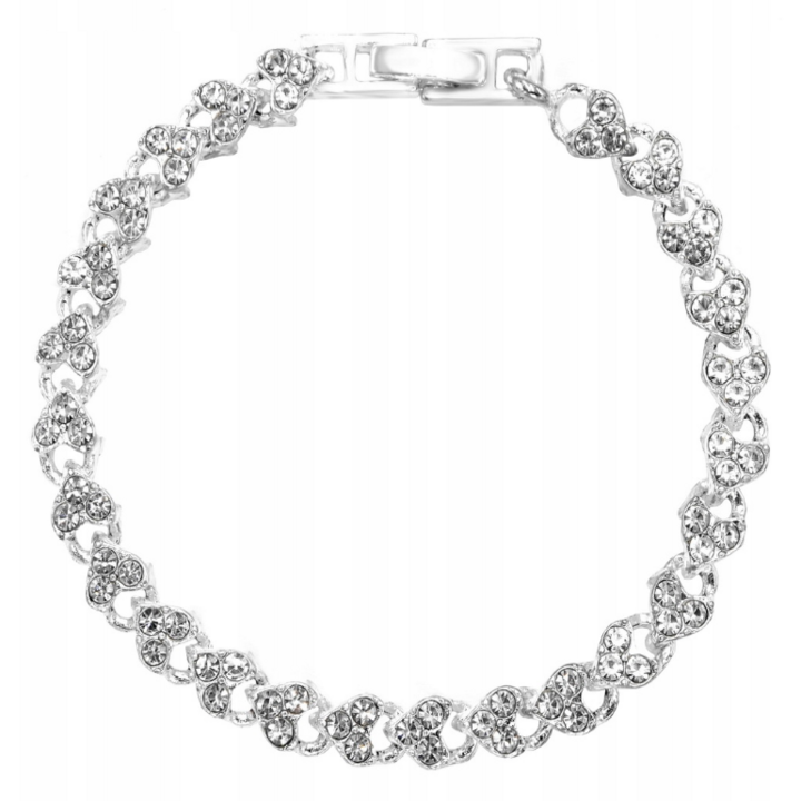 bransoletka z cyrkoniami i motywem serca